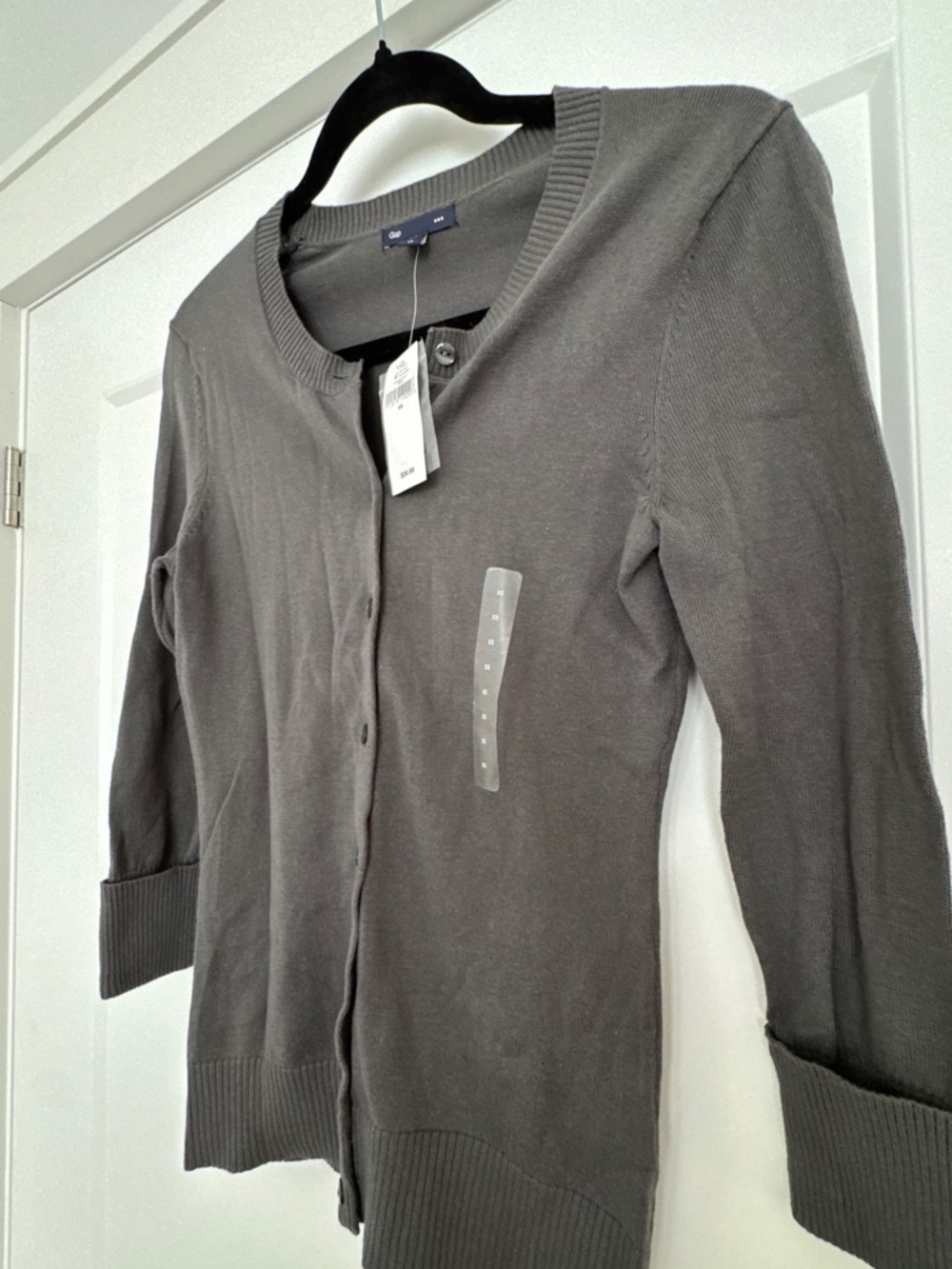 GAP Charcoal Gray Crewneck Button Cardigan